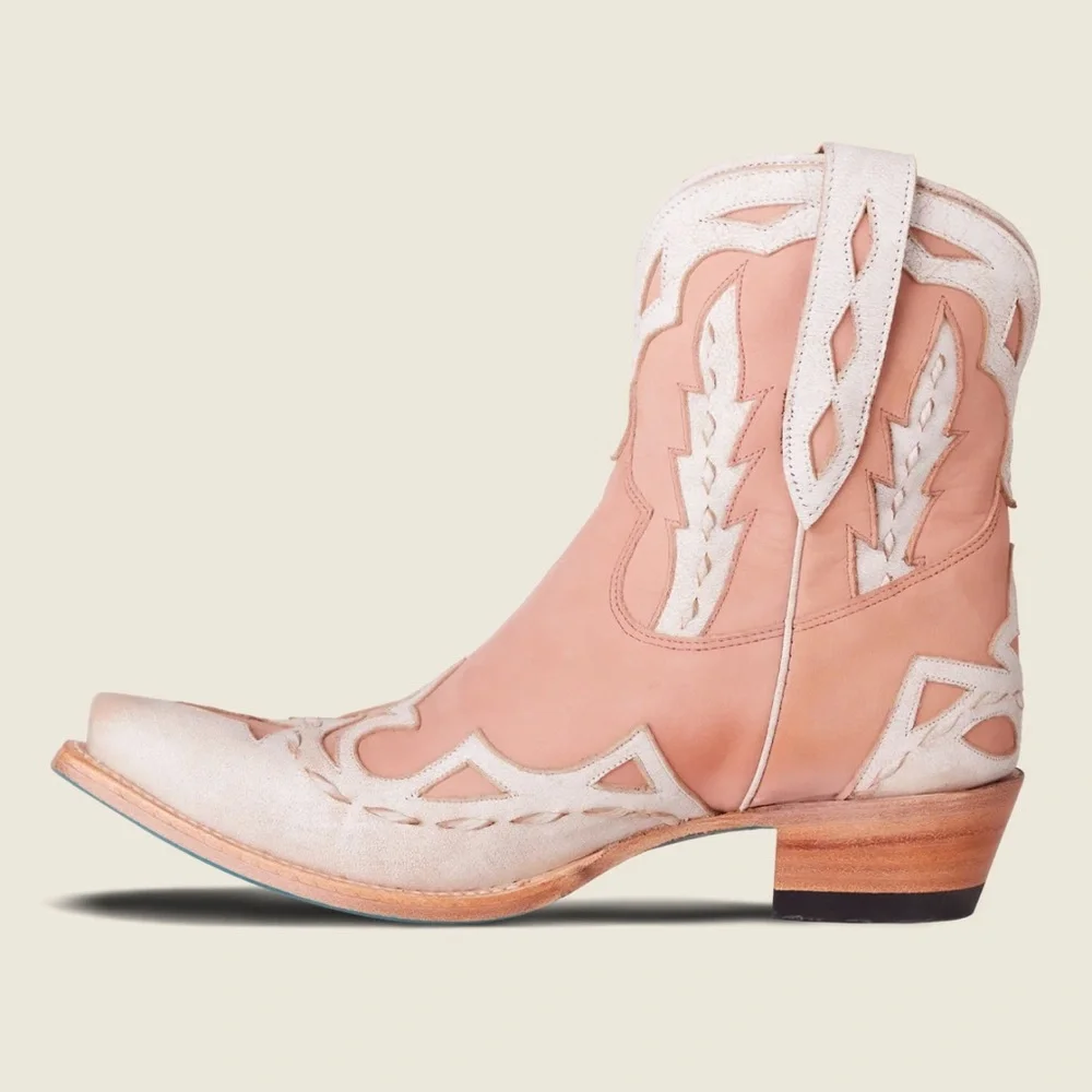 Lane boots chase the wind two tone blush and white booties size 8 - Picture 4 of 17